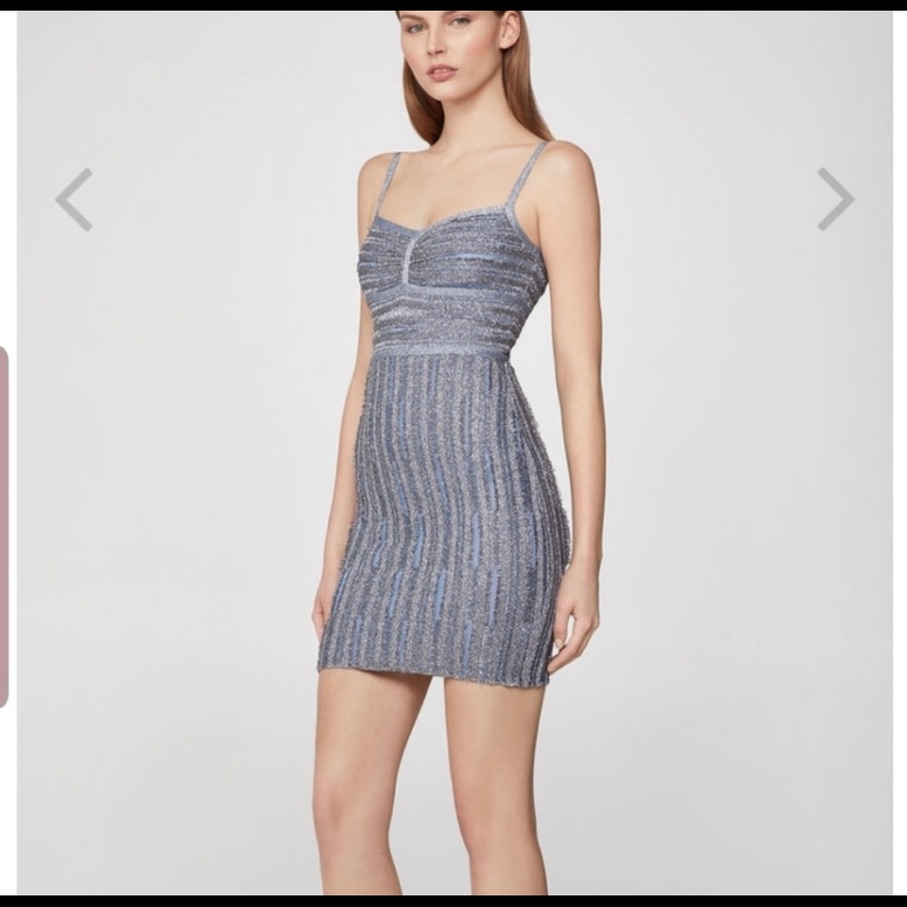 Herve Leger metallic eyelash dress